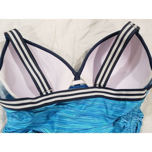 Free Country Bandeaux Tankini Bikini Swim Top - Size Medium 8/10 - Picture 4 of 5